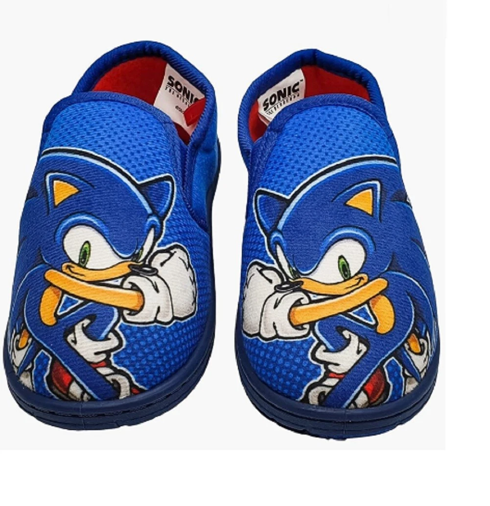 Boys Slippers Sonic The Hedgehog Blue Slip On 8 9 10 11 12 13 1 2 3 Inf Junior