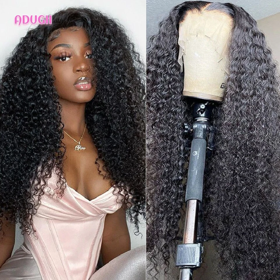 13x4 Kinki Curly Lace Frontal Human Hair Wig Curly Human Hair Lace Closure Wig