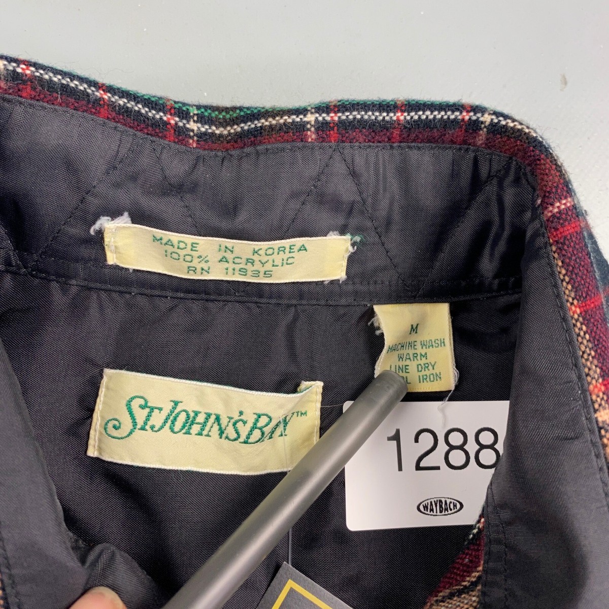 VINTAGE 90s St Johns Bay Plaid Flannel Lined Button Up Shirt sz