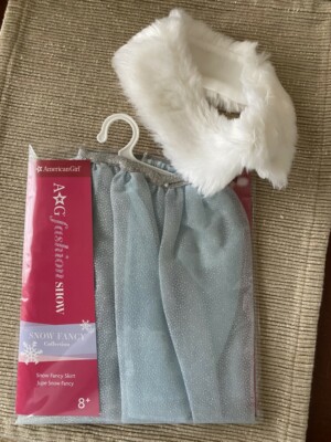 American Girl Snow Fancy blue tulle skirt fur scarf shawl decked out fr doll NEW