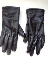 WOMENS GLOVES MARSUE BLACK LEATHER SIZE SMALL GOOD CONDITION