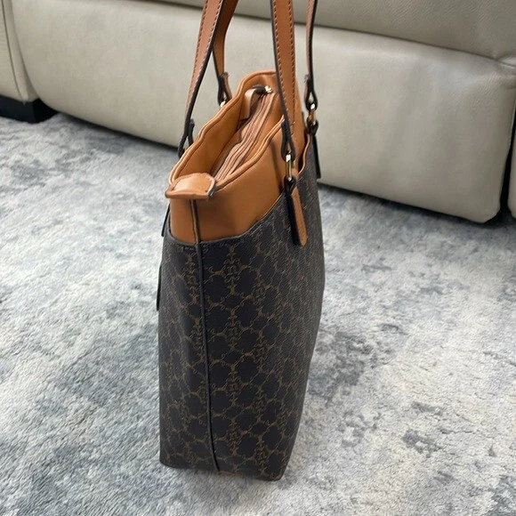 Nanette Lepore Vegan Monogram N Logo Tote Bag Shopper Purse - Image 3 of 4