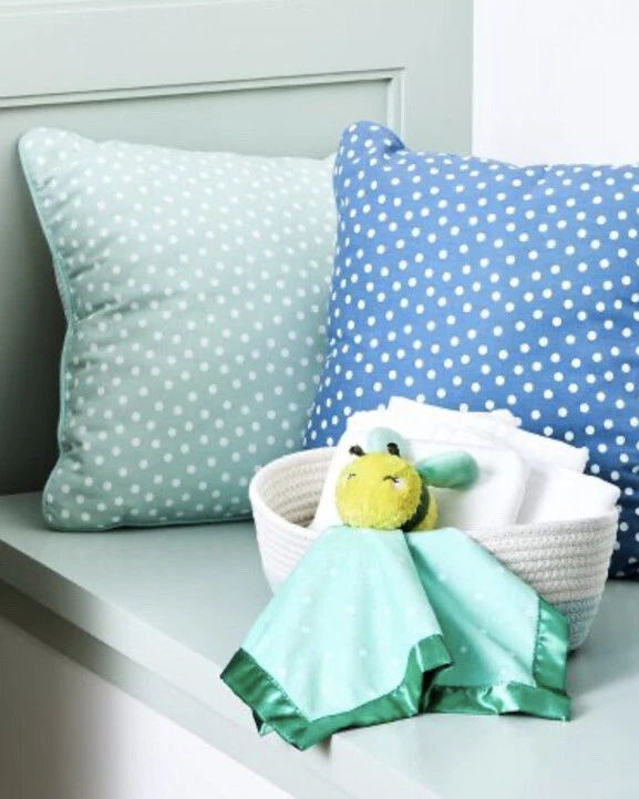 Cloud Island Bumble BEE Polka Dots Baby Lovey Security Blanket Green Satin Edge - Image 3 of 4
