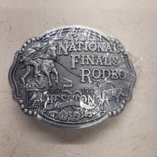 NOS WRAPPED 1997 Hesston Agco National Finals Rodeo Belt Buckle VINTAGE 50th NIP