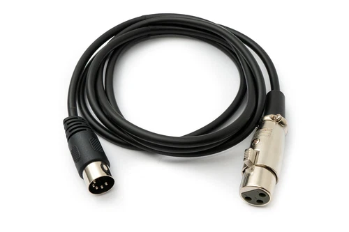 Audio Kabel 150 cm XLR 3 polig Buchse zu DIN 5 polig Stecker Adapter in Schwarz