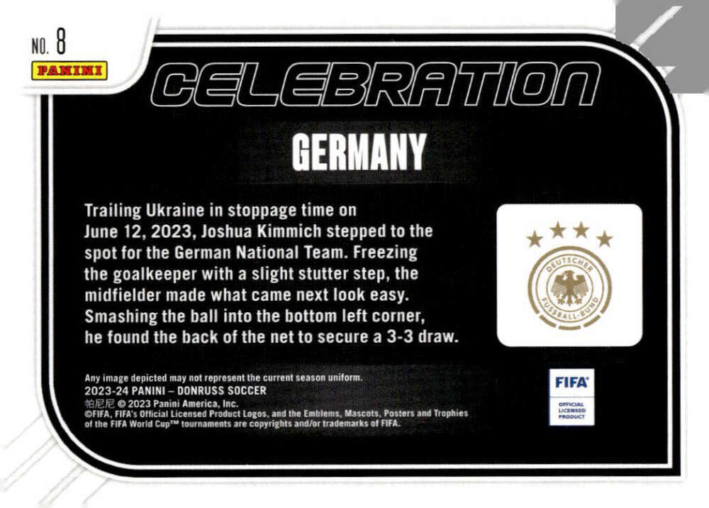 JOSHUA KIMMICH 2023-24 Donruss Celebration #8 FIFA Soccer ID