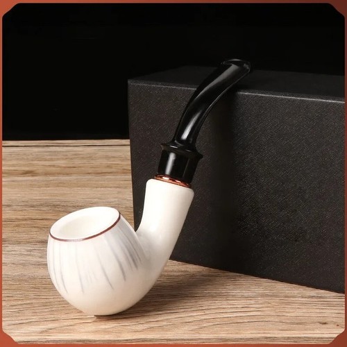 Resin Cigarette Pipe White Bent Type Portable Smoking Accessories for Gift 9mm - Picture 8 of 24