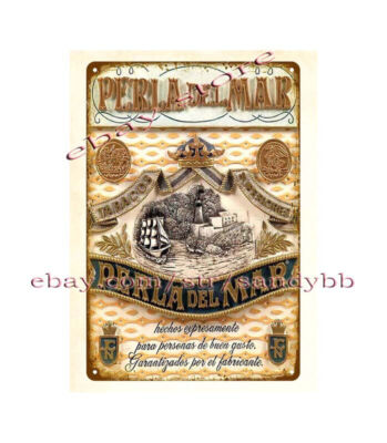 Perla Del Mar tabaco metal tin sign reproduction home kitchen wall art