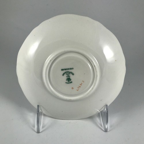 Vintage Crown Staffordshire 4er Set Untertassen F15767 überbacken mit Gold, Blumenkorb - Bild 2 von 4
