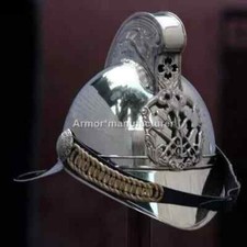Casco pompiere capo in ottone ufficiale con fodera morbida nautica completame...