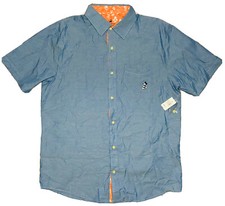 NEW Disney Parks Mickey Mouse Men's Blue Orange Tropical Button Down 59.99; L