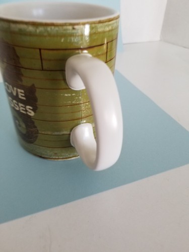 Pottery By Kathy Coffee Cup Mug Seahorses Peace Love Salty Kisses L❤VE mug Green - Picture 8 of 8