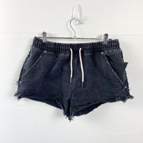 Factorie Cut Off Denim Shorts Black XS Women’s Ladies Stretch Drawstring Waist - Picture 1 of 6