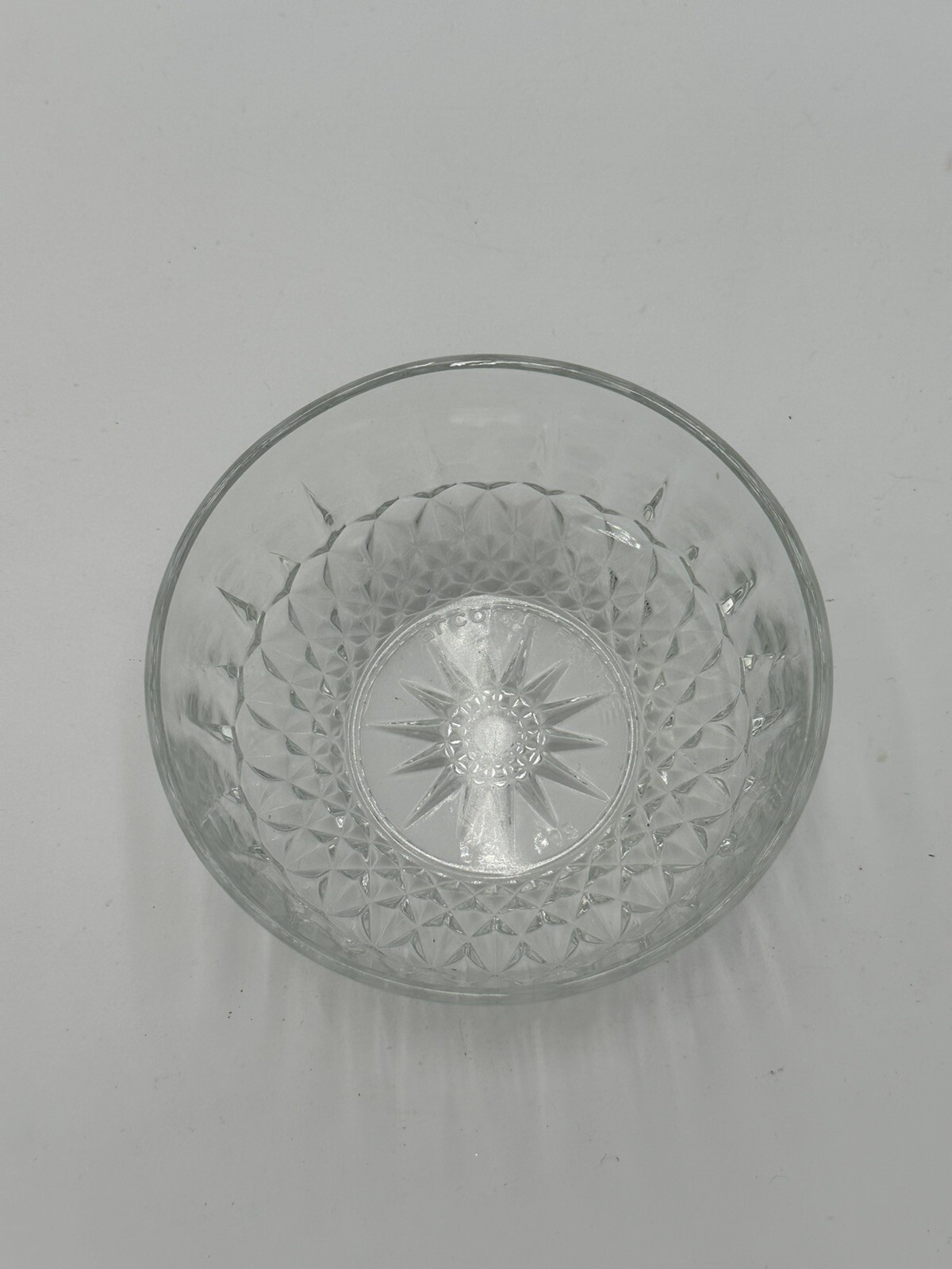 Vtg Arcoroc France Crystal Starburst 4 Inch Small Serving Bowl