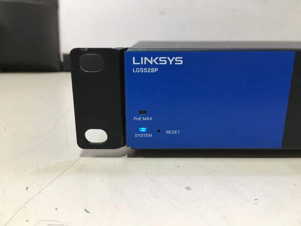LINKSYS 28-PORT BUSINESS MANAGED GIGABIT PoE+ SWITCH (LGS528P) W/ RACK EARS - Image 2 of 4