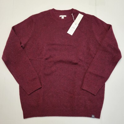 New $200 BRAX Crewneck Knit Sweater Men 2XL XXL EU 58 Port Red WOOL Nylon Rick