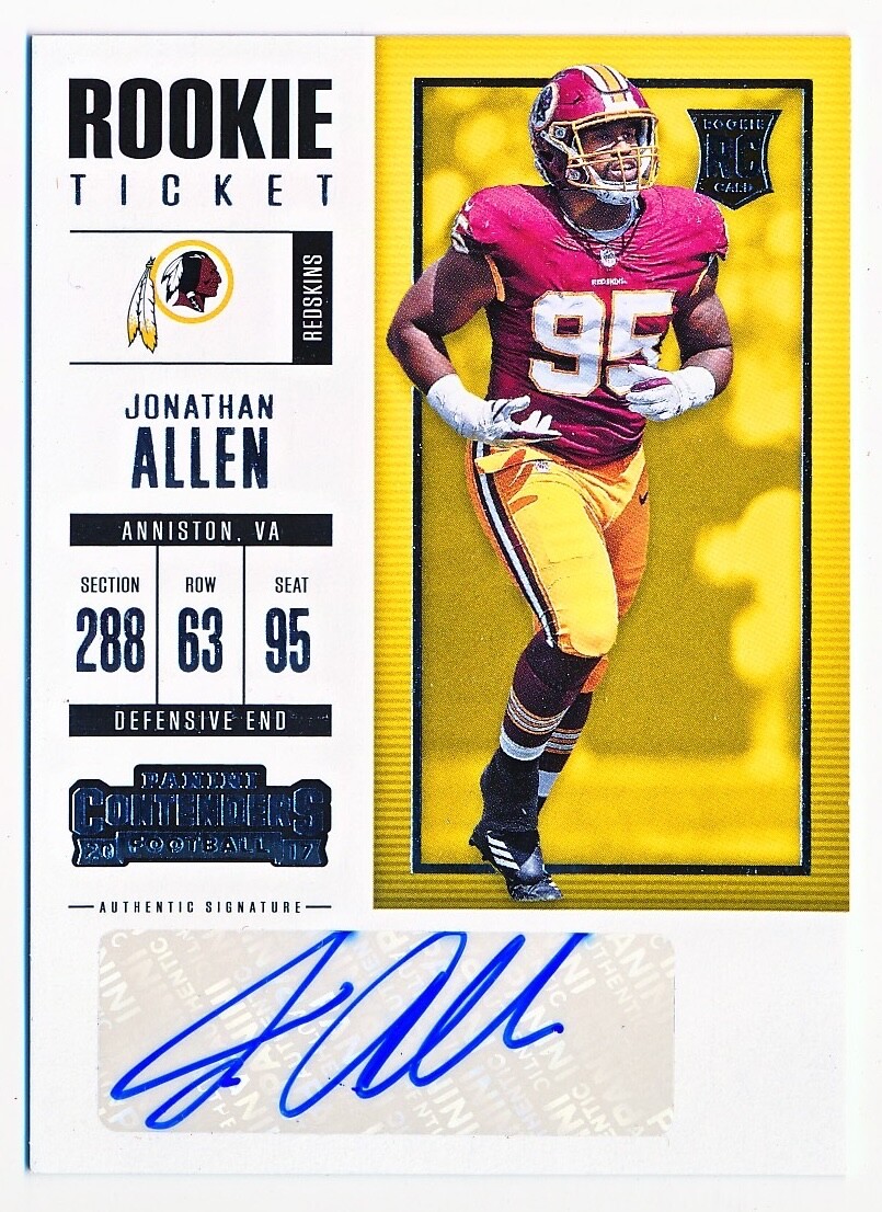 2017 Contenders Jonathan Allen Auto Rc SP #132 /150