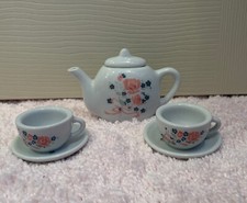 Battat Doll Tea Set Pink Flowers