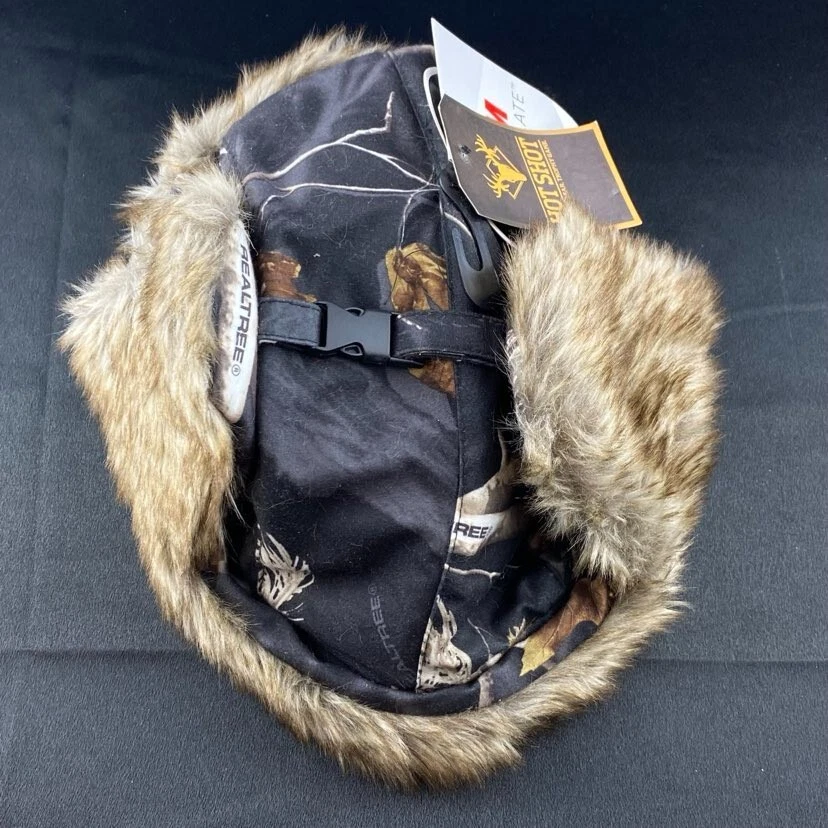 Hot Shot Camo Hat Fur Lined Ear Flaps Thinsulate RealTree Winter Trapper XL NEW - Image 4 of 4