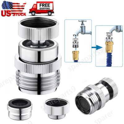 New Brass Sink Faucet 3/4'' To Garden Hose Adapter Swivel Adapter + Aerator Kit 