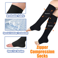 Gradient Outdoor Sports Zipper Compression Anti Embolism Stocking Support Socks