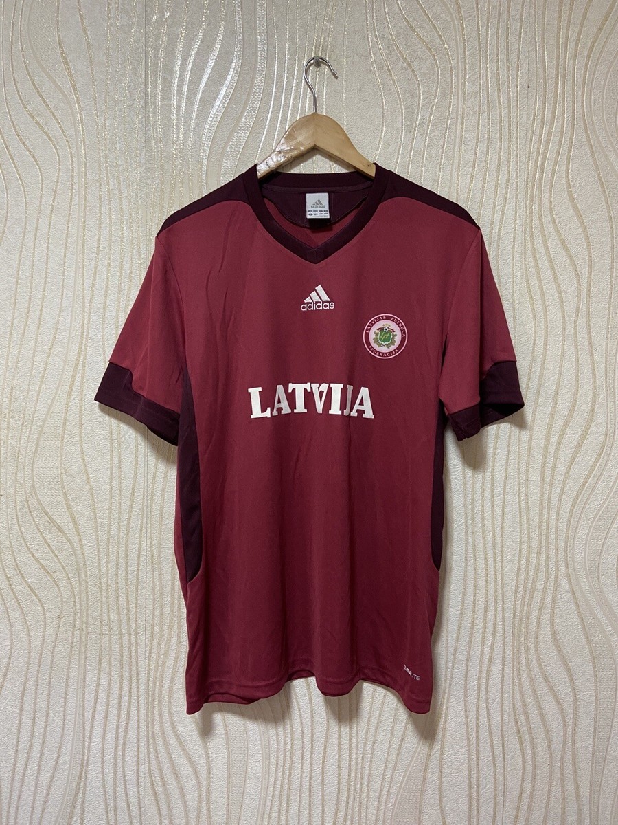 LATVIA 2009 HOME FOOTBALL SHIRT SOCCER JERSEY ADIDAS E19935 sz L