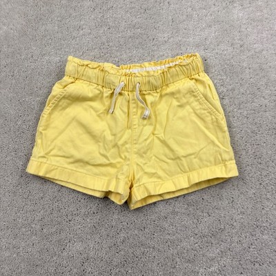 Crewcuts Shorts Girls Size 8 Yellow Cotton Pull On Flat Front Drawstring Pockets