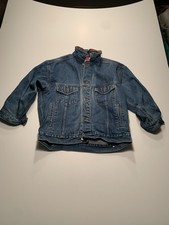 Chaqueta de mezclilla Malboro vintage mediana envejecida camionero chaqueta forrada de franela