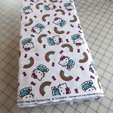 Yard, Hello Kitty Rainbow Toss 3.99 Ships ANY Amount Of Cotton Fabric