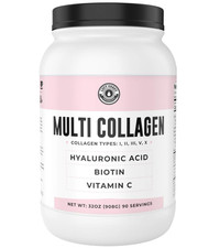 Multi Collagen Powder 2lb Types I-II-III-V-X with Biotin  Vitamin C Hair Skin