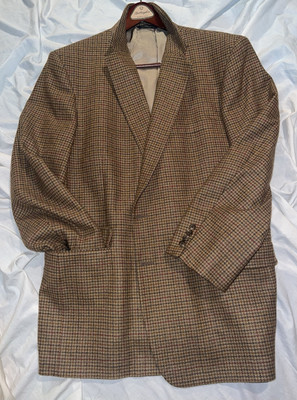 Vtg Custom Bullock & Jones Gun Check Union Tailored In USA Mint   46 Long
