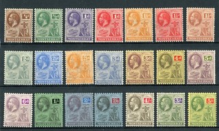 Montserrat 1922 29 KGV Script CA set of 21 mounted mint SG 63 83 cat £120