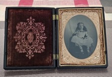 Touching, Identified, Quarter Plate, Post Mortem Tintype of Young Girl - 1865