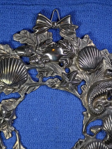 UK Godinger Sea Treasures Silver Plated 9” Decorative Wall Plaque Trivet SeaLife - Afbeelding 2 van 9