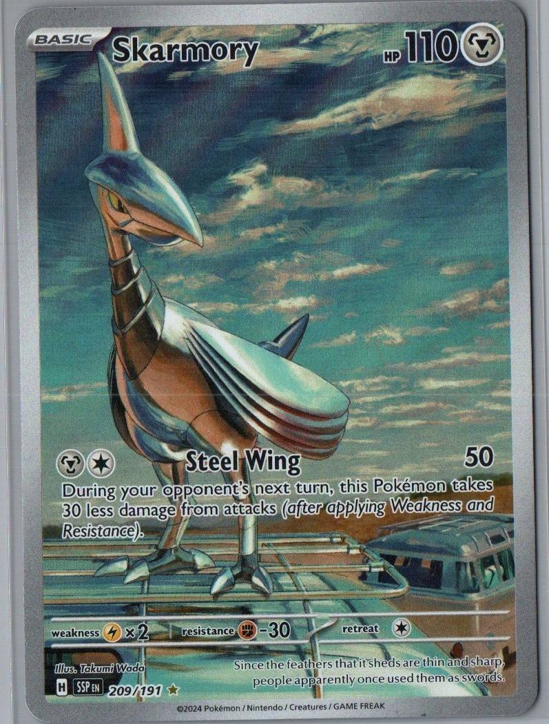 Skarmory 209/191 Illustration Rare Surging Sparks Pokemon Holo Near Mint