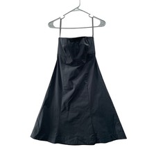 VTG Gap Sleeveless Fit Flare Dress Womens 2 Black Stretch Poplin Knee Length