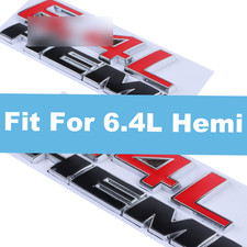 2pcs 3d Fender Side Emblem 6.4l Hemi Red Black Metal Nameplate Badge For 2500