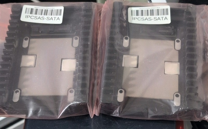Lot of 2 IPCSAS-SATA SAS/SATA to SATA Hard Drive Caddy Adapter, Black