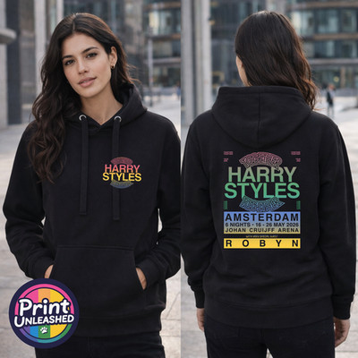 Premium bedruckter Hoodie Harry Styles Together Amsterdam schwer Erwachsene Teenager