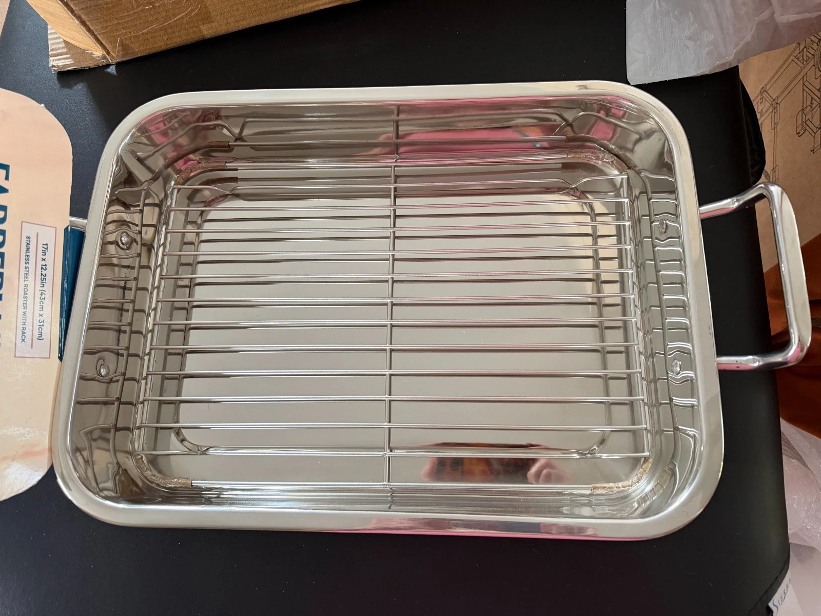 Stainless Steel Roaster/Roasting Pan w/rack. Farberware Classic 17" X 12. NEW
Opens in a new window