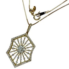 Diamond estimated H-I1 0.478ct diamond 0.492ct in total Necklace K18 Gold ...