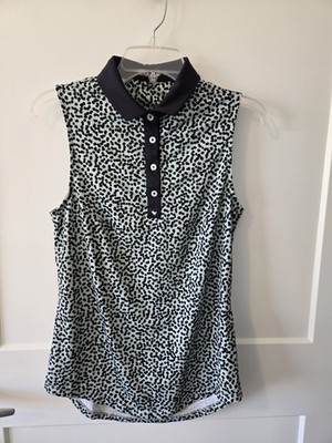EUC Bad Birdie Women's SMALL Mint Chip Sleeveless Golf Polo Shirt $78 retail