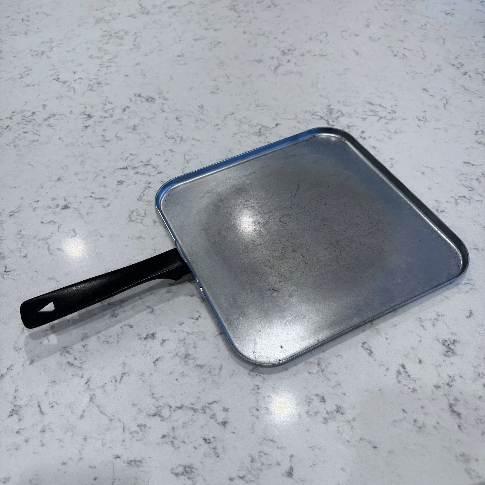 1960's Everedy 11" X 11" Square Griddle Stainless Flat Frying Pan "Made In USA"
