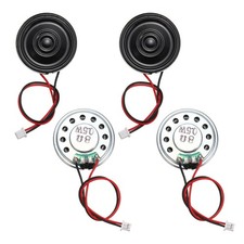 4 Pcs 8 Ohm Small Speaker, 0.5W 28mm OD Metal Shell Round Magnet Tiny Speaker