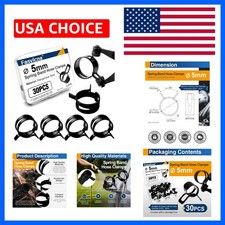 5mm 0.2" Spring Band Hose Clamps, 30 Pack Mini Hose Clamps for 4.5-5.5mm OD F...