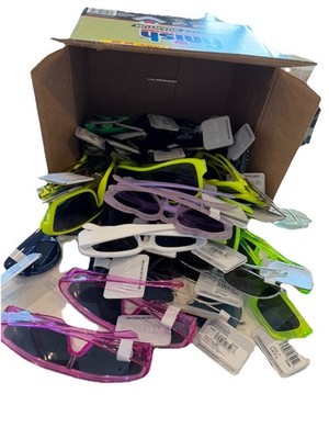 Box Of 33 New With Tags Sunglasses West Loop Brand Adult Size Aviator Sporty Etc