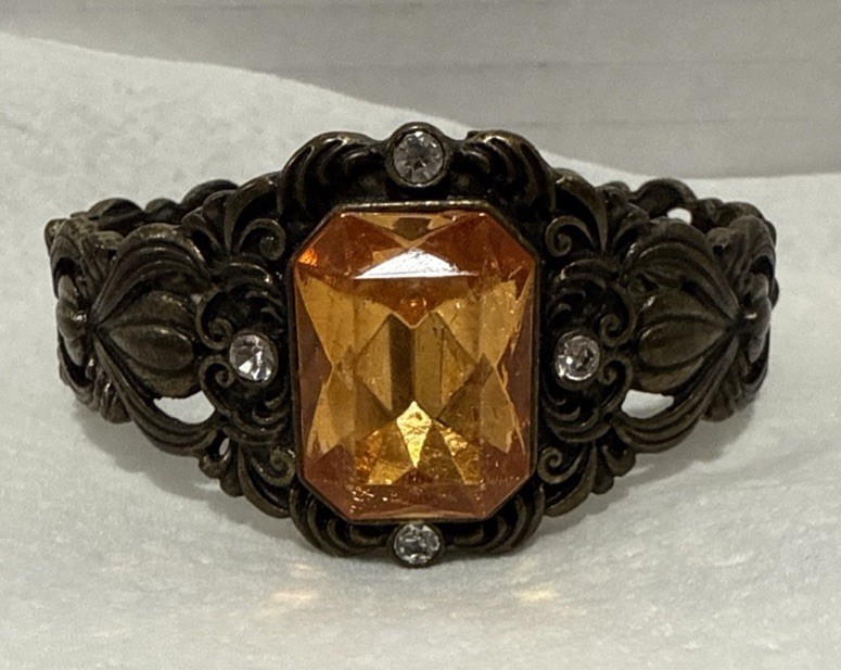 Hinge Cuff Stone Bracelet Signed & Numbered SOL 1… - image 1