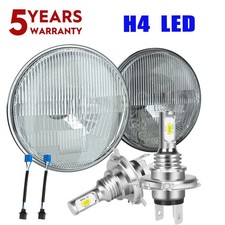 FOR FIAT 124 Spider 1966-1985 7 Inch Round LED Headlight Housing H4 Hi/Lo Bulbs