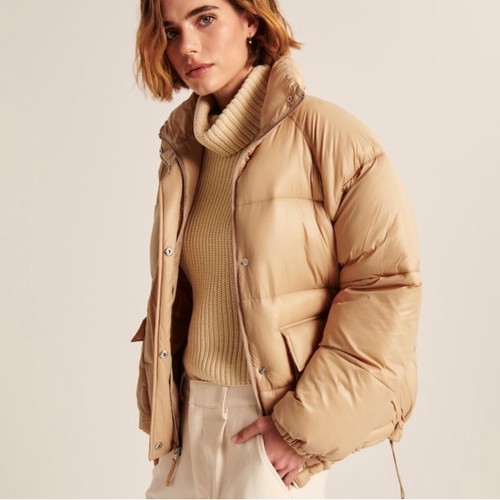 NWT Abercrombie & Fitch Oversized Utility Puffer Jacket, Size XL, Light Brown - Picture 13 of 13