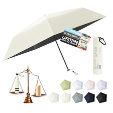 Mini Compact Travel Umbrella, 4.6Oz Ultralight Carbon Fiber UPF 50 UV Protec...